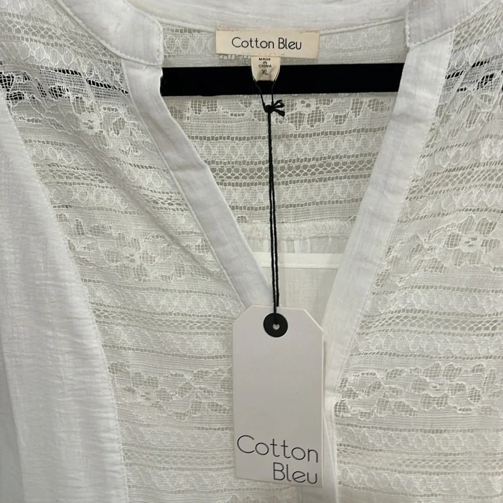NWT. Cotton Bleu gauze white dress. Size XL. - Picture 3 of 3